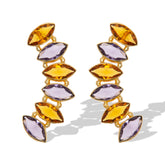 Two-tone stone earrings