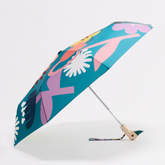 NEU! Ökologischer Regenschirm mit Entenkopfgriff und blauem Blumenmuster "Bloom"