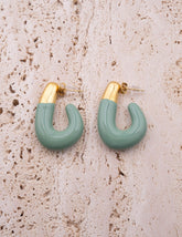 Colored Oval Hoop Earrings