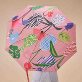 Back! Duckhead Compact Eco-Friendly Umbrella with Vase Print