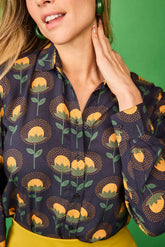 Gelbes Blumen-Dschungel-Shirt