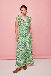 Green Confetti Long Dress