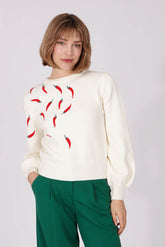 Weißer Planet-Pullover