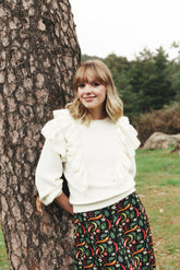 Weißer Nest-Pullover