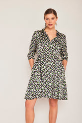 Vestido corto GOLONDRINA VERDE GEO