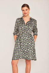 Vestido corto GOLONDRINA VERDE GEO