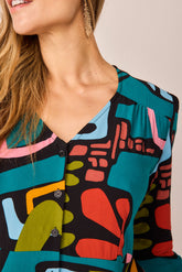 Vestido Corto Eucalipto Multicolor