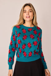 Blauer Trüffelpullover