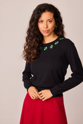 Schwarzer Firefly-Pullover