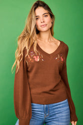 Beigefarbener Jersey mit Samen