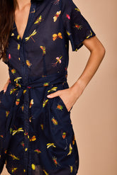 Vestido Corto Lastres Marino