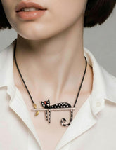 Colgante GATO negro/blanco