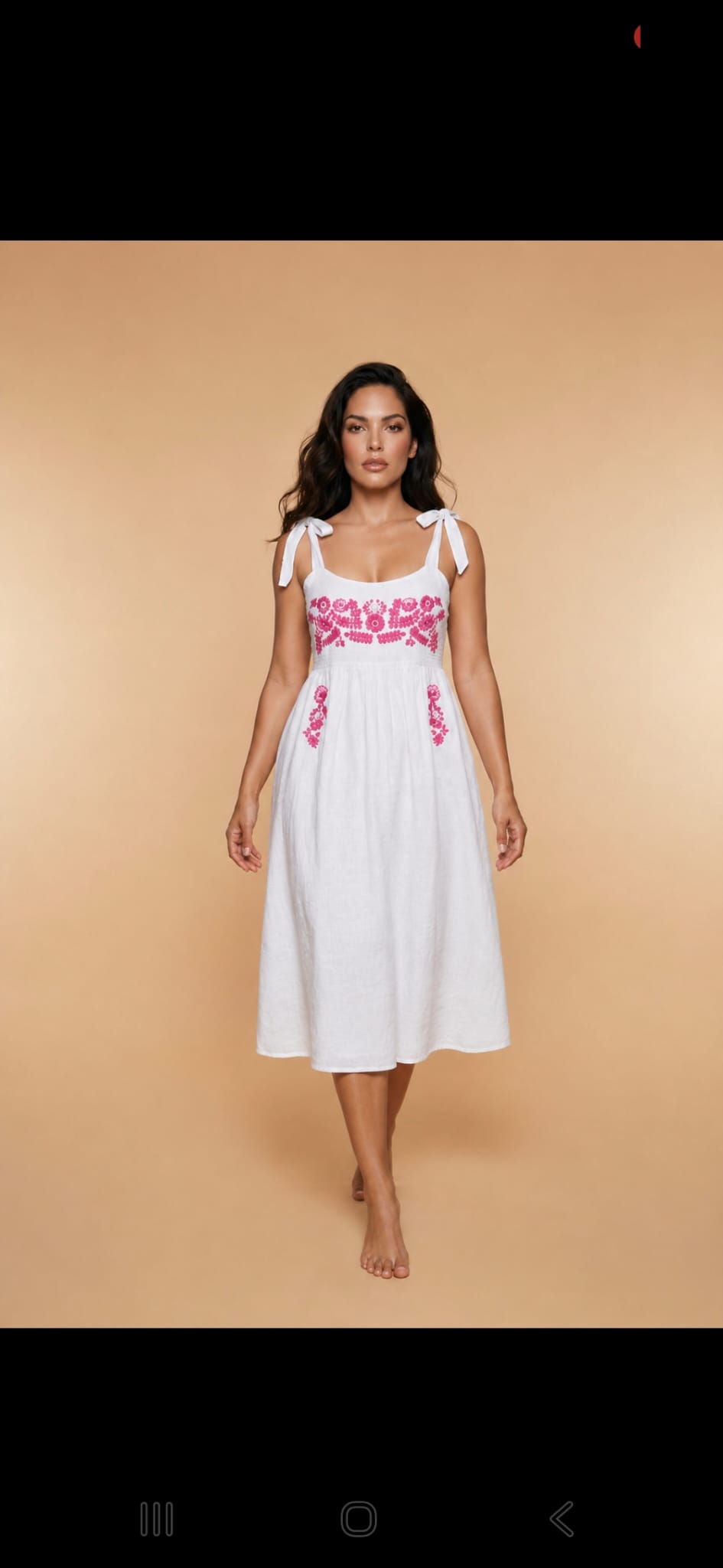 Vestido Corto DE TIRANTES bordado a mano, frambuesa