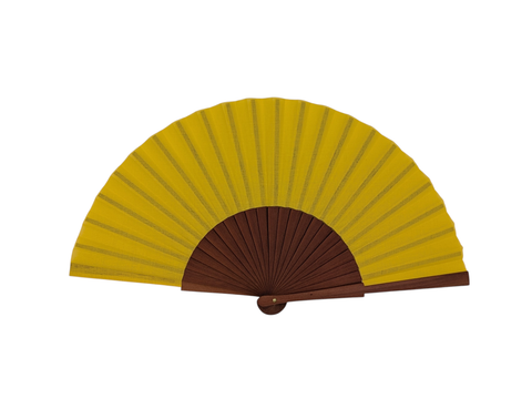 Spanish hand fan · Pear wood with cotton fabric · 23 cm