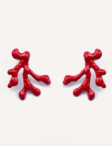 Pendientes coral rojo