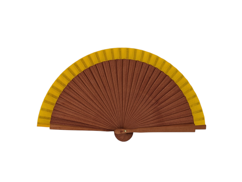Spanish hand fan · Pear wood with cotton fabric · 19 cm