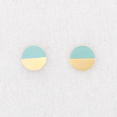 Pendientes Acero Medalla Medio Esmalte