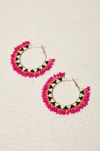 Pendientes aros ganchillo y pedreria