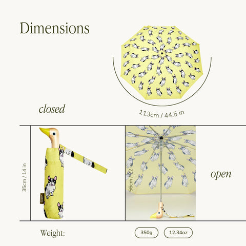 Paraguas Frenchie amarillo