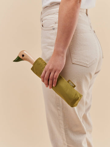 Bestseller: Kompakter, umweltfreundlicher Olive-Enten-Regenschirm