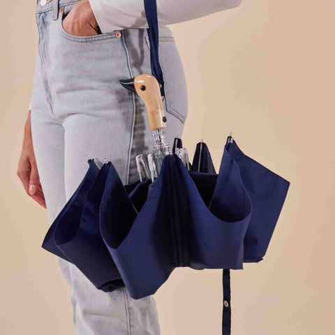 Eco-Friendly Windproof Duck Umbrella Navy Blue