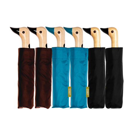 Multipack Duckhead-Regenschirme in Espressobraun/Petrol/Schwarz