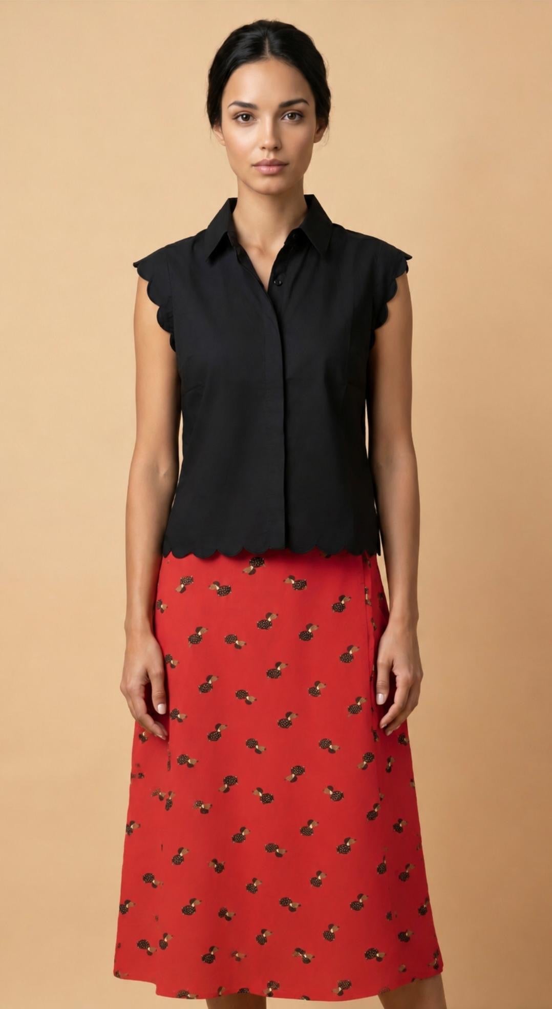 Camisa negra bordada
