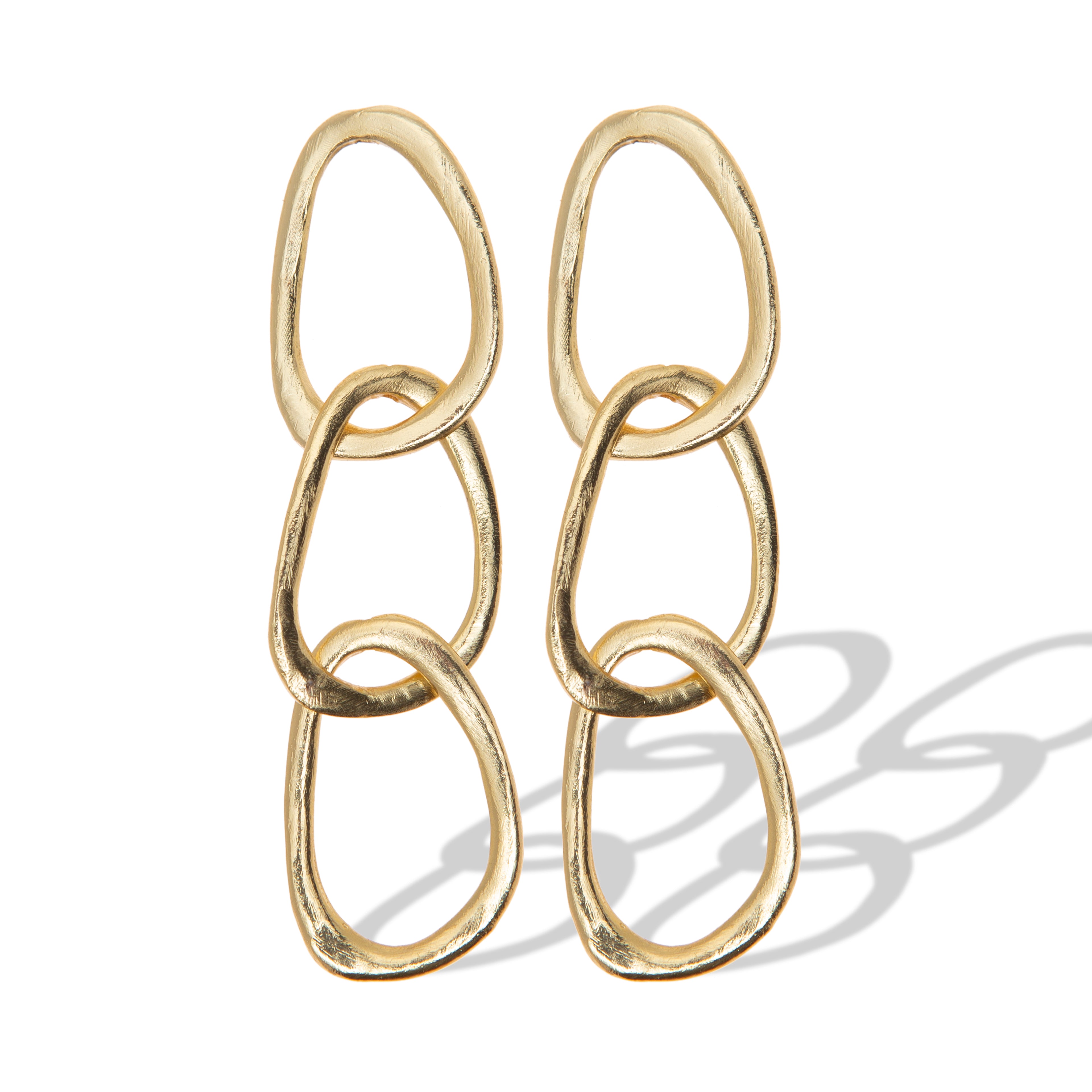 Gold plated brass earrings