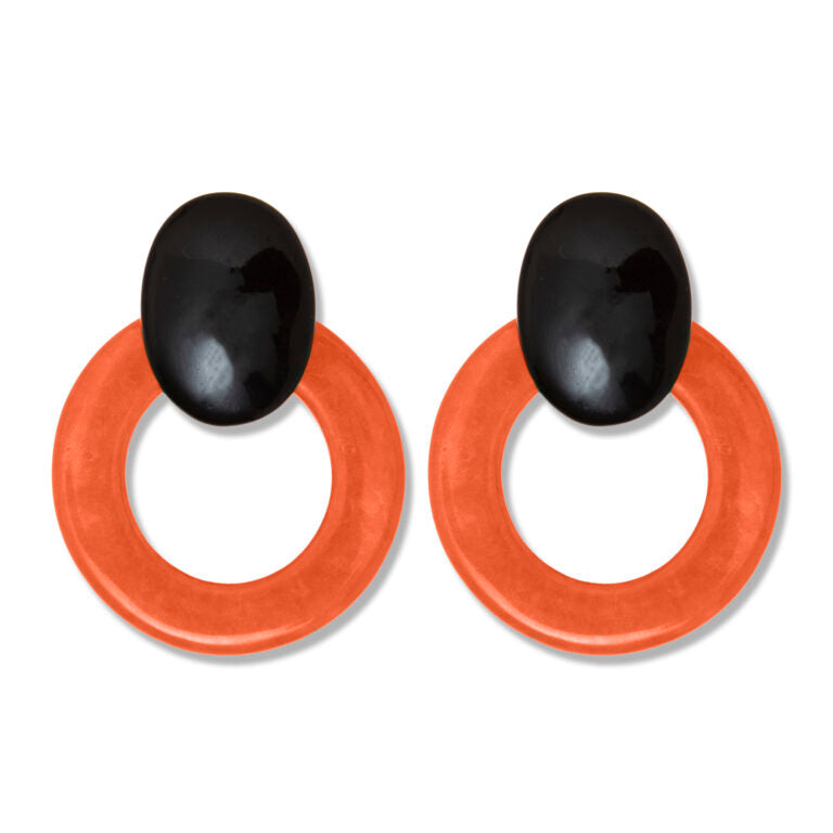 Two-tone resin earrings