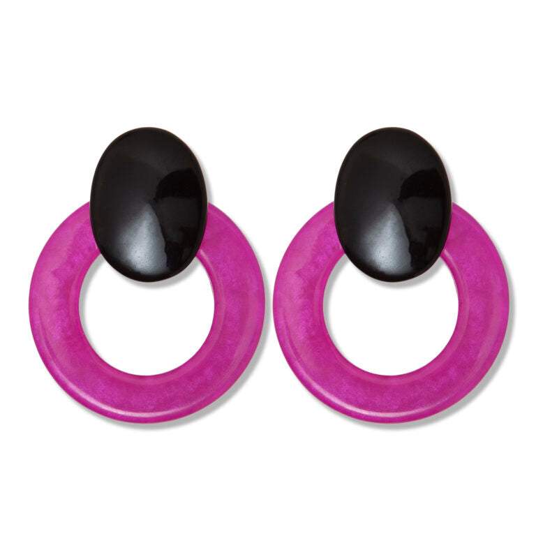 Two-tone resin earrings