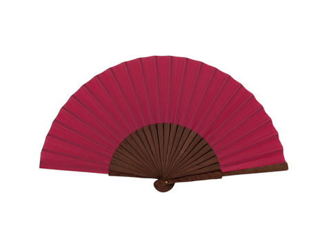 Spanish hand fan · Pear wood with cotton fabric · 23 cm