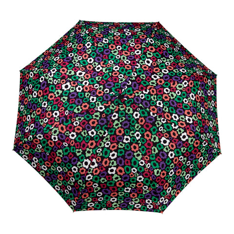 Umweltfreundlicher kompakter Regenschirm mit Blumenlabyrinth-Muster