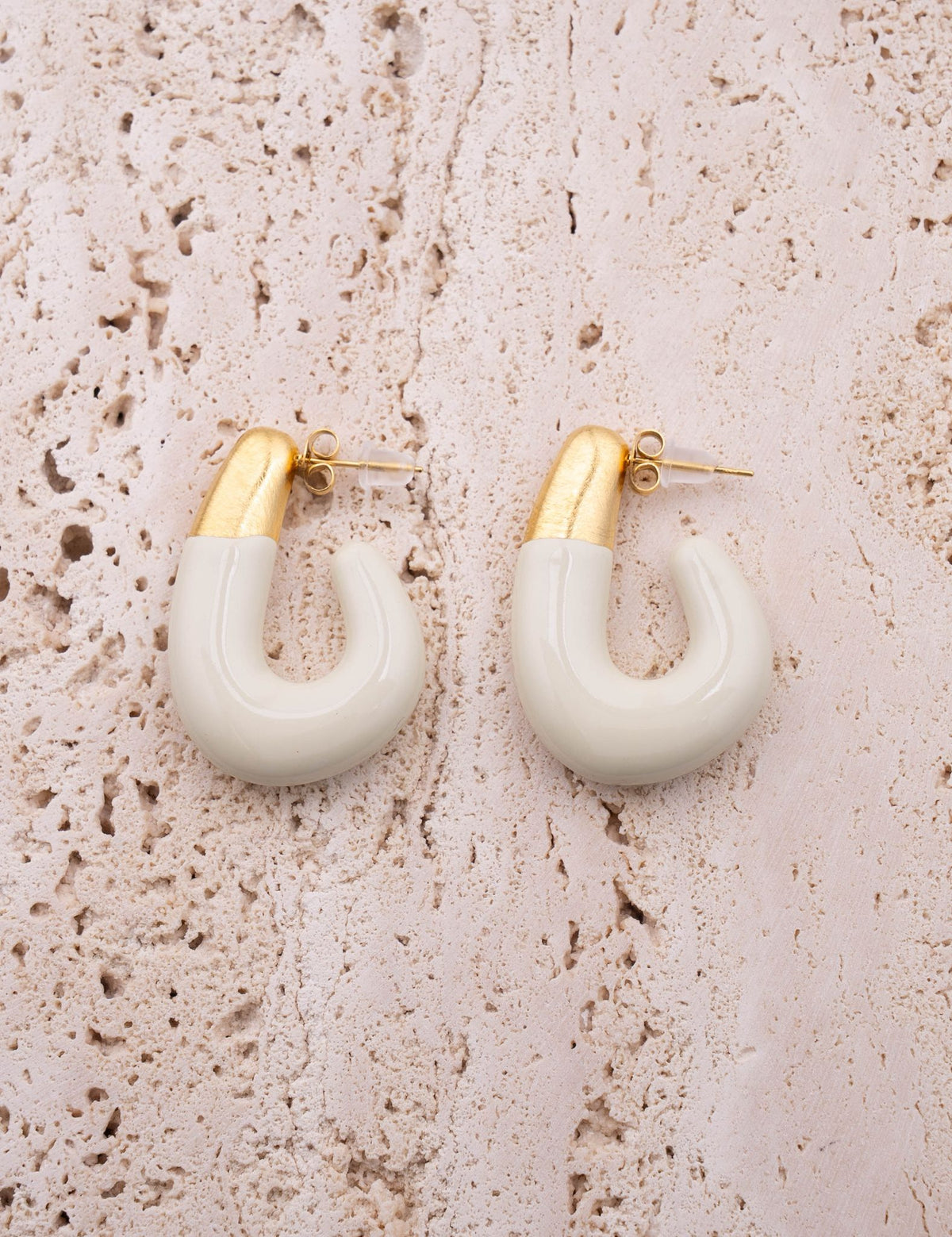 Colored Oval Hoop Earrings