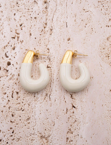 Colored Oval Hoop Earrings