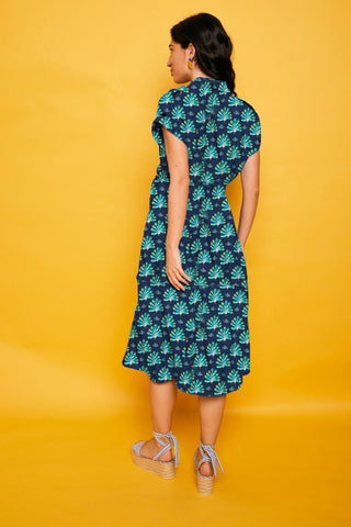 Vestido Largo Ronda Azul pavo real