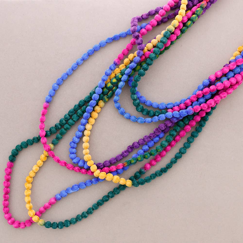Collar Multi Vueltas Lana Bolitas