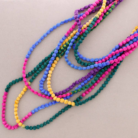 Collar Multi Vueltas Lana Bolitas