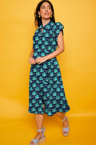 Vestido Largo Ronda Azul pavo real