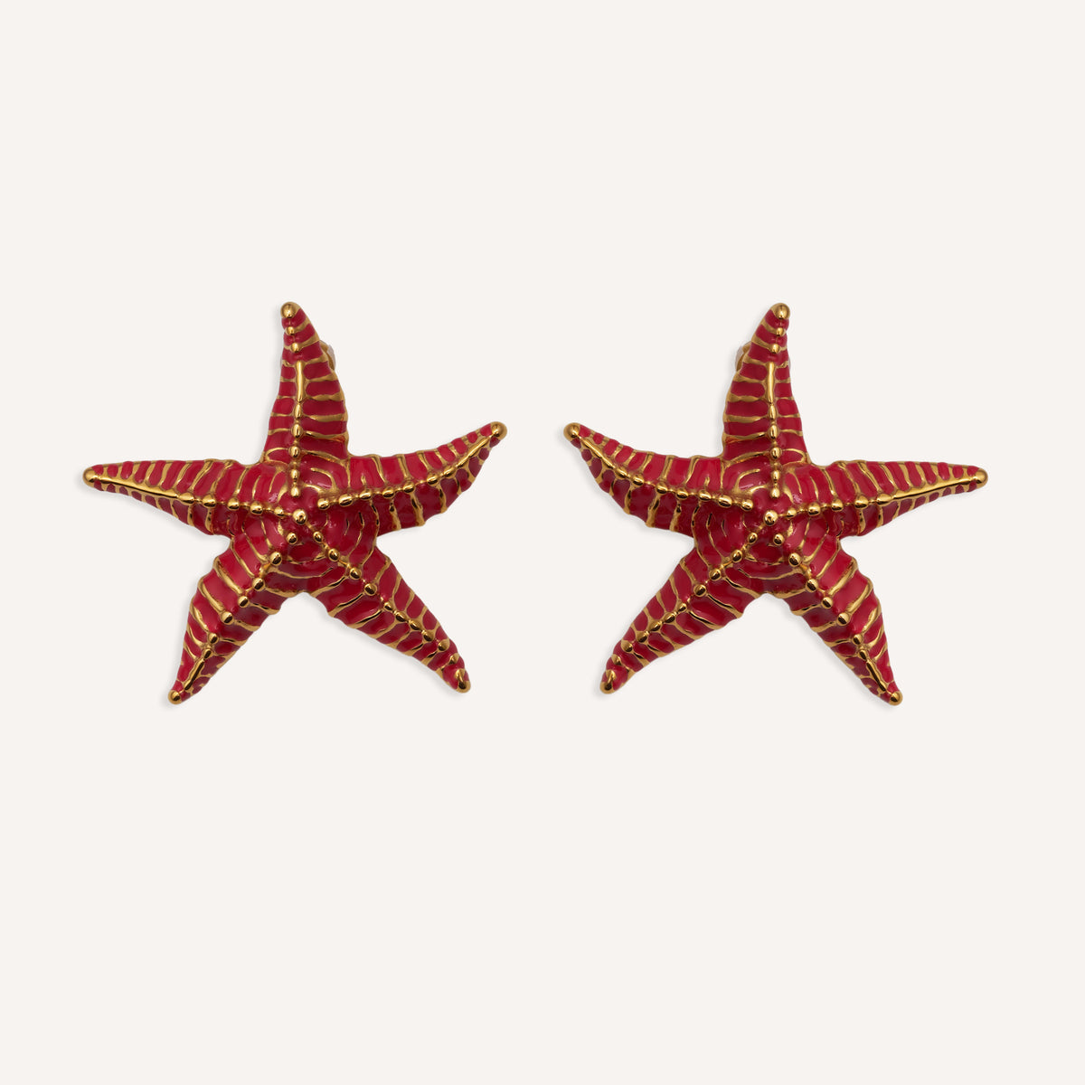 Pendientes estrella de mar acero