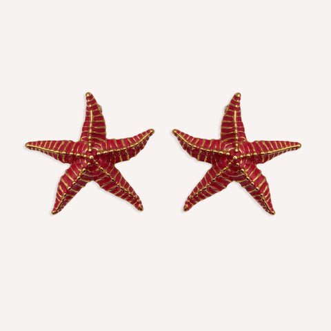 Pendientes estrella de mar acero