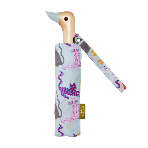 Multipack – Künstlerische Regenschirme mit Entenmotiv und Katzen, Fuchsia/Limette/Eis