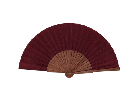Spanish hand fan · Pear wood with cotton fabric · 23 cm
