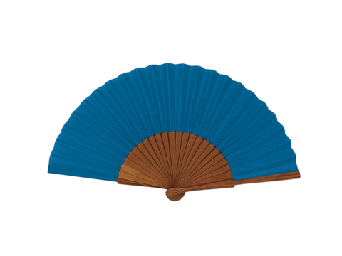 Spanish hand fan · Pear wood with cotton fabric · 23 cm