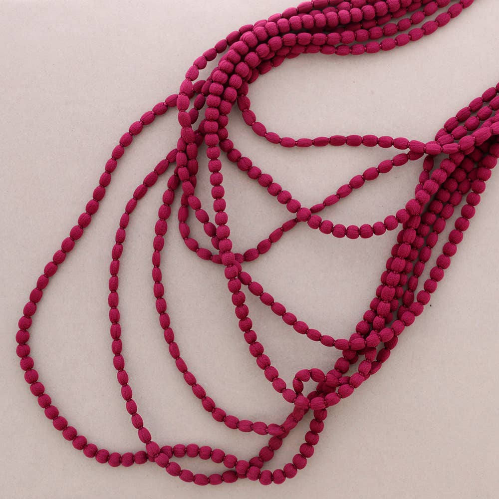 Collar Multi Vueltas Lana Bolitas