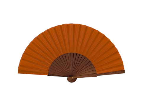 Spanish hand fan · Pear wood with cotton fabric · 23 cm