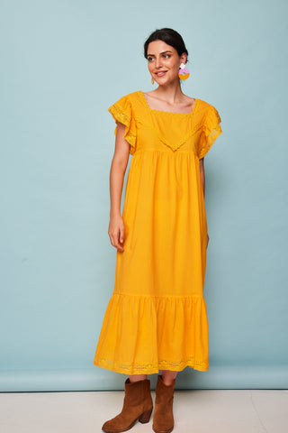 Mustard Long Boat Dress