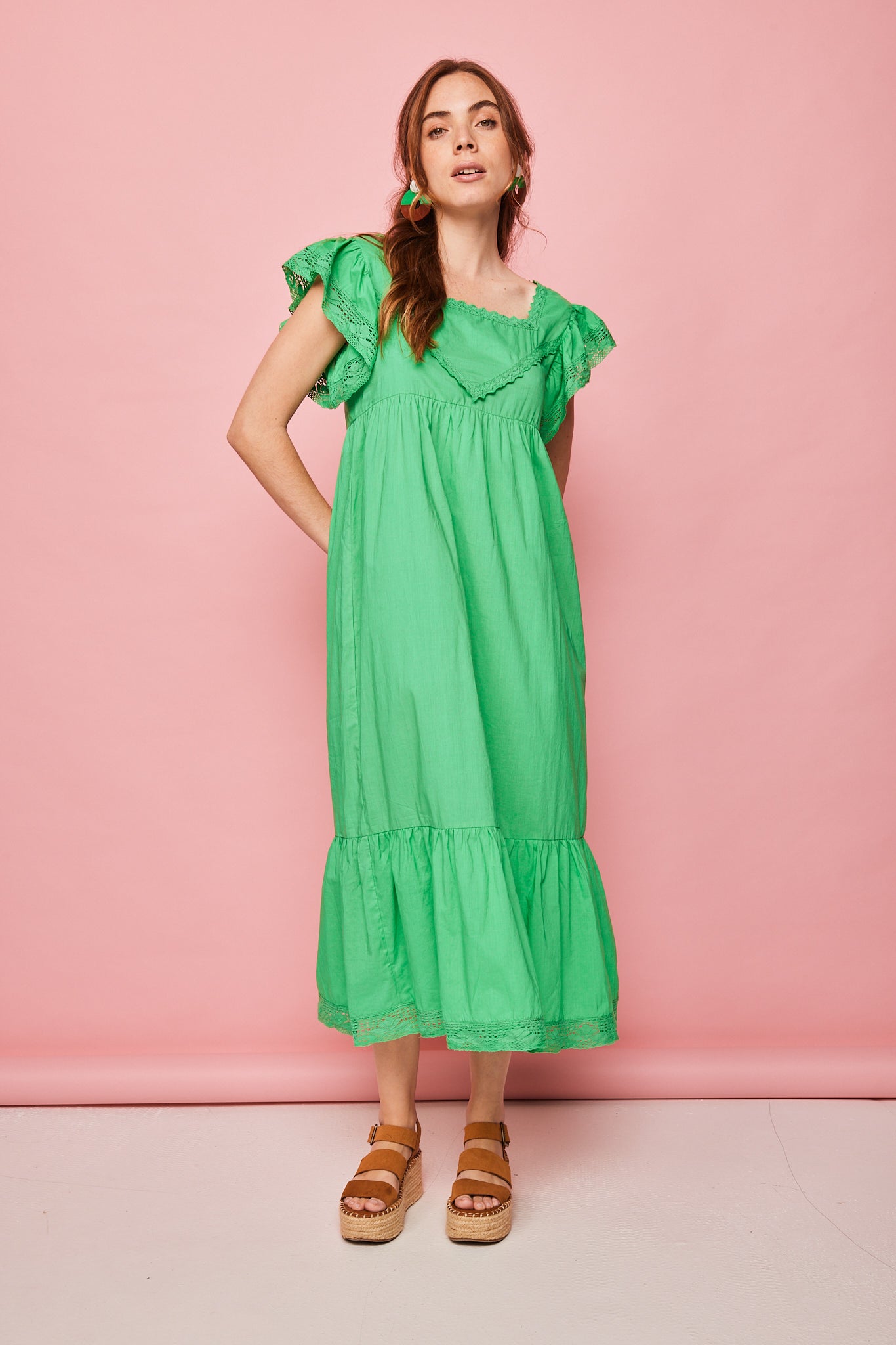 Long Green Boat Dress