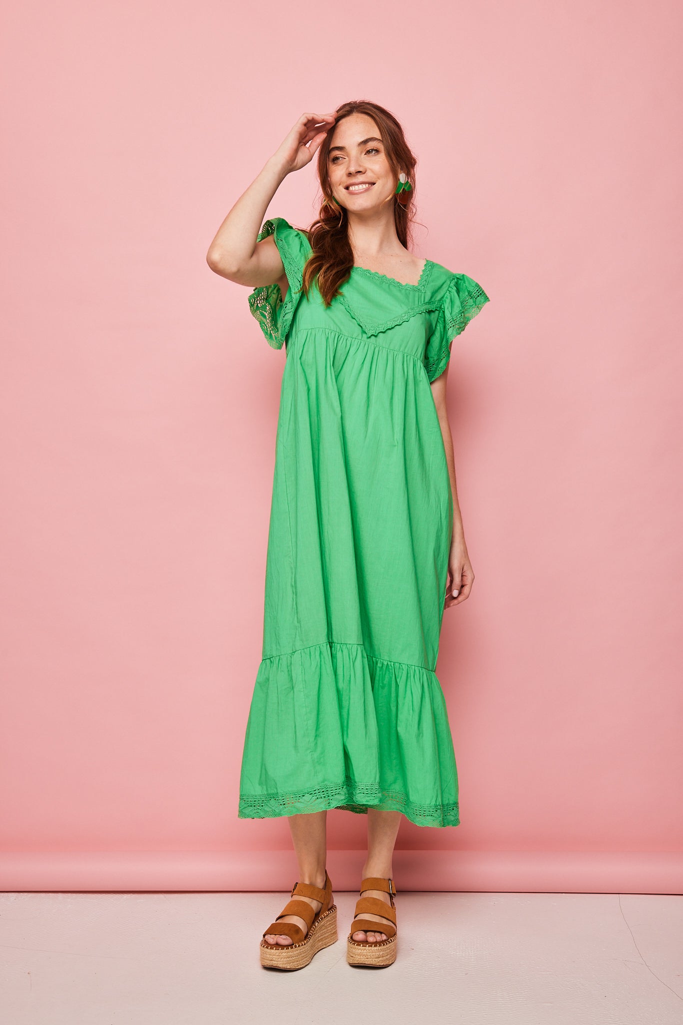 Long Green Boat Dress