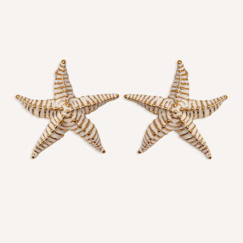 Pendientes estrella de mar acero