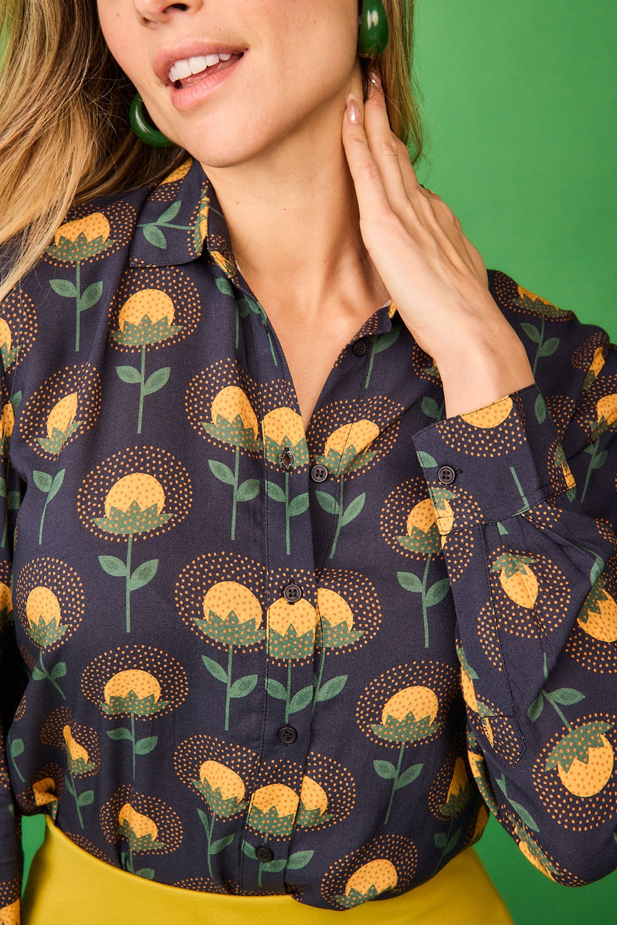 Yellow Flower Jungle Shirt
